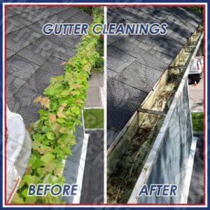 Guaranteed Gutters Before and After Photo of a Gutter Cleaning Service Completed in Chicago